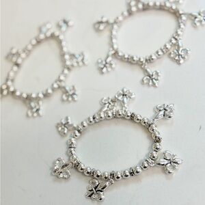 New Women’s Stainless Steel Fleur dis Lis Charm Bracelet